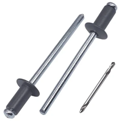 Afbeelding van SKIR&#039;CO (100 stuks) Geschilderde blindklinknagels 4,0 x 8 mm, aluminium blindklinknagels, DIN 7337, koepelkop, stalen doorn, popklinknagels (antracietgrijs RAL 7016)
