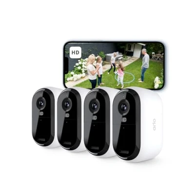 Afbeelding van Arlo Essential 2 HD Draadloze Wi Fi Beveiligingscamera voor Buiten, 1080p Video, Kleurennachtzicht, Licht, Bewegingsmelder, Sirene, Weg Audio, Smart Home + Secure Plan Proefperiode, Set van 4