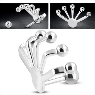 Afbeelding van Chirurgisch stalen helix piercing bolletjes zilverkleurig staal 1.2mm 6mm