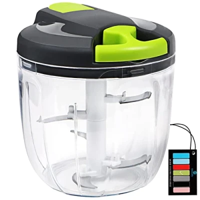 Afbeelding van Sinnsally Hakmolen Handmatig,900ml Manuele Uiensnijider Groentehakmolen Uienhakmolen Multiversnipperaar,Groentesnider Knoflook Chopper Multihaker Uienhaker Universele Snijderkeuken