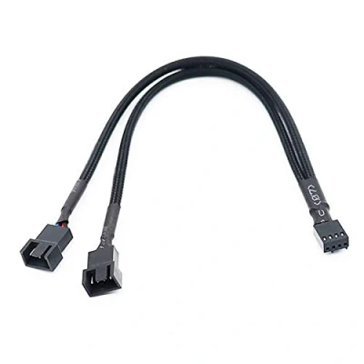 Afbeelding van ensecoo Gevlochten Kabel 1 2 weg Y Splitter 3/4 pins PWM Mannelijke Connector Ventilator Computer PC Verlengadapter