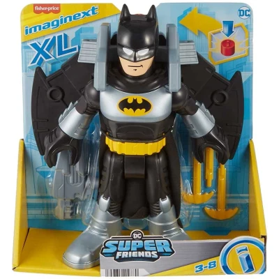 Afbeelding van Fisher Price Imaginext DC Super Friends Batman Speelgoed Batglider en XL Figuur (10 Inch) met Lanceerinrichting voor kleuters vanaf 3 jaar, HVY12