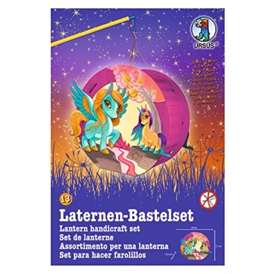 Afbeelding van Ursus 18710013F lantaarns knutselset Easy Line, Pegasus &amp; Eenhoorn, ca. 21,8 x 21 10,3 cm, set voor het knutselen van een lantaarn, inclusief stapsgewijze handleiding, ideaal de volgende