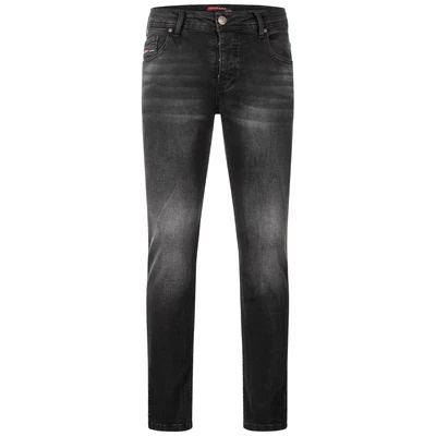 Afbeelding van Lorenzo Loren Heren Jeans Broek Denim Used Look Regular Fit W29 W44 L30 L38, Ll 4004 donkergrijs, 44W / 34L