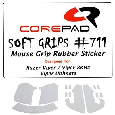 Afbeelding van Corepad Soft Grips zelfklevende voorgesneden anti slip stickers voor PC Gaming Muizen (White, Razer Viper / 8kHz Ultimate)