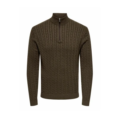 Afbeelding van ONLY &amp; SONS Schipperstrui ONSLOUI REG 12 CABEL HALF ZIP KNIT