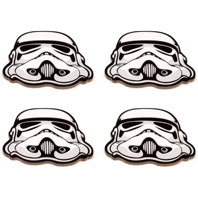 Afbeelding van Onderzetters Set 4 Stuks The Original Stormtrooper Helm Zwart/Wit 10x8,5cm