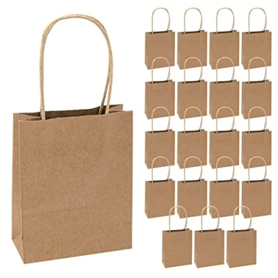 Afbeelding van Idena 60058 Papieren zakken, 20 stuks, 12 x 5 15 cm, geschenkzakken, kraftpapier knutselzakken om te versieren en cadeau geven