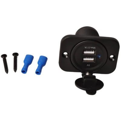 Afbeelding van Aanhangwagendirect USB inbouwdoos 12V/24V (tweevoudig)
