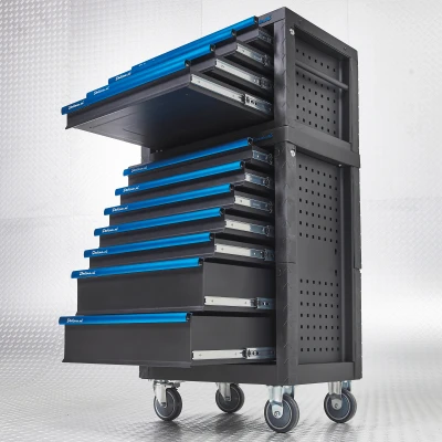 Afbeelding van Datona Gereedschapswagen Met 7 Lades + Gereedschapskist 4 (78 x 46 140,5 cm) Zwart