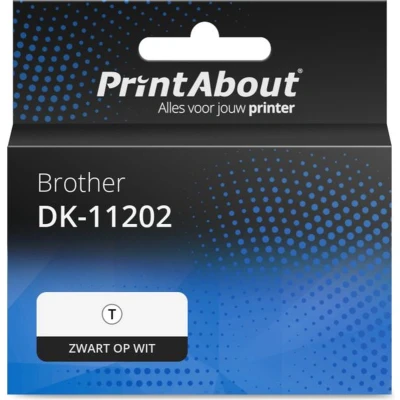 Afbeelding van Huismerk Brother DK 11202 Etiket Zwart op wit (62 mm x 100 mm) 5 rollen