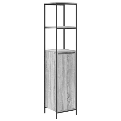 Afbeelding van Badkamermeubel met planken 36x35x165 cm grijs Sonoma