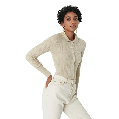 Afbeelding van Trendyol Mint Geribbelde Polokraag Gebreide Cardigan Twoaw20Hi0070