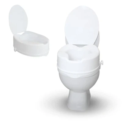 Afbeelding van Mobiclinic Titán Toiletverhoger 14 cm Met deksel Max 160 kg Toiletbril WC Verhoging Verstelbaar Wit Toiletzitting