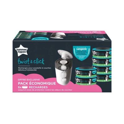 Afbeelding van Tommee Tippee Navulling Voor Luieremmer Tippie Twist&amp;Click Eco 6 pack