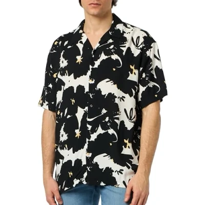 Afbeelding van Jack &amp; Jones Hawaiirelaxed FIT Overhemd, Heren, Maat: Large, Black