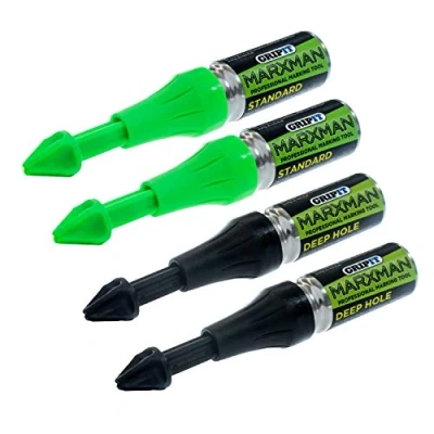 Afbeelding van Marxman Groene Standaard x2 Krijt Zwart Diep Markering Pen Gat Tool Set