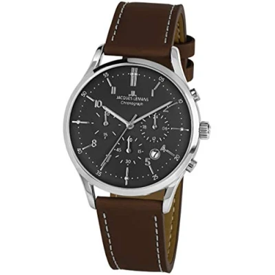 Afbeelding van Jacques Lemans 1 2068M Polshorloge Heren Quartz Chronograph Retro Classic