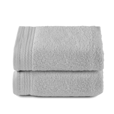 Afbeelding van RIZO Top Towel 2 handdoeken, badhanddoeken, 100% gekamd katoen, 600 g/m², 100 x 50 cm, zilvergrijs
