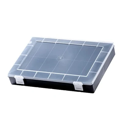 Afbeelding van hünersdorff Assortimentsdoos: stabiele sorteerdoos (PP Classic) met vaste vakverdeling (12 vakken), afmetingen: T225 x B335 H55 mm, zwart, 611810