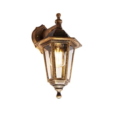 Afbeelding van QAZQA Antieke buiten wandlamp goud IP44 New Haven