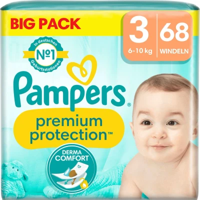 Afbeelding van Pampers Luiers Premium Protection Gr. 3 Midi (6 10 kg), Big Pack, 68 Stuks