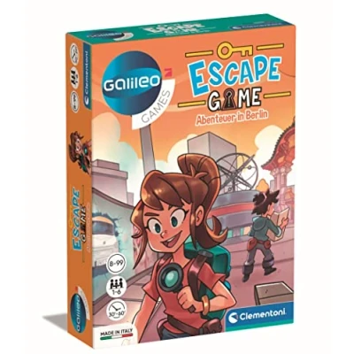 Afbeelding van Clementoni Escape Game 59270 Avontuur in Berlijn, spannend gezelschapsspel om te puzzelen en raadselen, familiespel met instructiekaarten rekwisieten vanaf 8 jaar