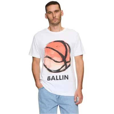 Afbeelding van Mister Tee BALL Tshirt print, Heren, Maat: XS, White