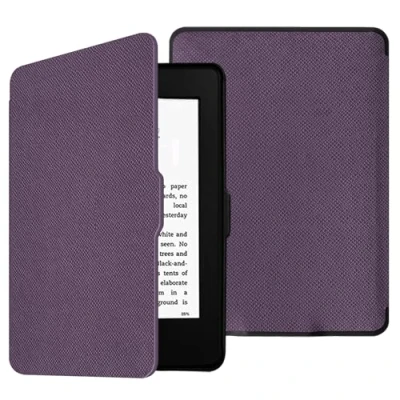 Afbeelding van Fintie Hoes voor Kindle Paperwhite Beschermend premium hoesje van veganistisch leer alle generaties vóór 2018 (niet geschikt de geheel nieuwe 10e generatie), paars