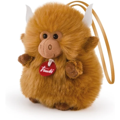 Afbeelding van Trudi Charms Sleutelhanger Knuffel Yak 12 cm Knuffeldier voor jongens en meisjes Bruin 10x12x9 maat XXS