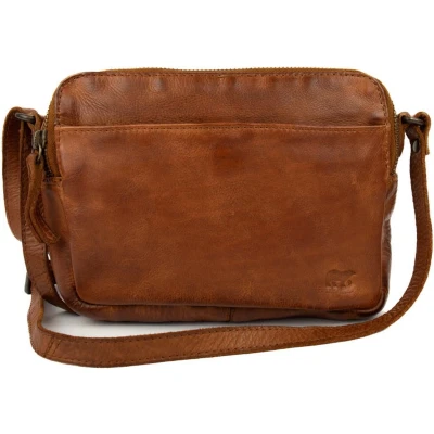 Afbeelding van Bear Design Kleine Crossbodytas / Schoudertas Dames Leer Irem Cognac
