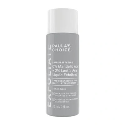 Afbeelding van Paula&#039;s Choice SKIN PERFECTING 6% Mandelic Acid + 2% Lactic AHA Gezicht Exfoliant Vermindert Fijne Lijntjes Zichtbaar &amp; Rimpels Herstelt Beschadigde Huidbarrière Alle Huidtypen 30 ml