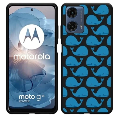 Afbeelding van Cazy Hoesje geschikt voor Motorola Moto G04 / G04s G24 Power Zwart Whales