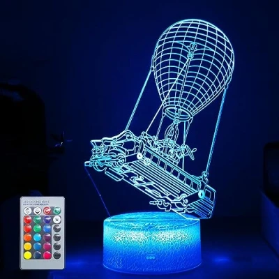 Afbeelding van Hoofun Batttlebus 3D optische illusie lamp uniek nachtlampje kunstwerk licht 16 kleuren veranderende led slaaplicht voor wooncultuur spel liefhebbers kinderen