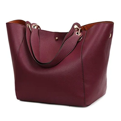 Afbeelding van Pahajim Fashion PU Lederen Waterdichte Handtassen Koppelingen Tassen Grote Tas Dames Tote Schoudertassen voor Vrouwen Zakken Het Werk Boodschappentas(Mauve)