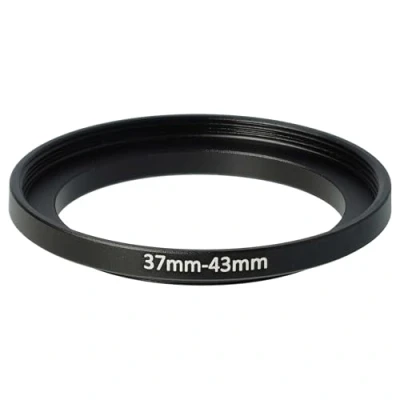 Afbeelding van vhbw Step Up ring adapter van 37 mm naar 43 voor cameralens filteradapter, metaal, zwart
