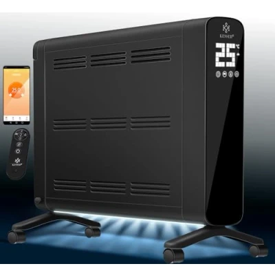 Afbeelding van KESSER® Convector Premium 1200W ECO 2400W Vermogensmodus Verwarmingsniveaus Thermostaat Elektrische Verwarmer WiFi App &amp; Afstandsbediening Touch Display Timer Mobiele Energiebesparing