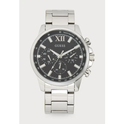 Afbeelding van Guess Walker Chronograaf silvercoloured/black, Heren, Maat: One Size, Silver coloured/black