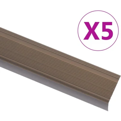 Afbeelding van Trapneuzen L vormig 5 st 90 cm aluminium bruin