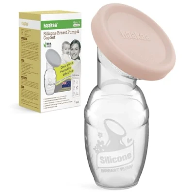 Afbeelding van haakaa Handmatige Borstkolf Borstvoeding Pomp met Voedsel Silicone Cap 4oz/100ml Blush