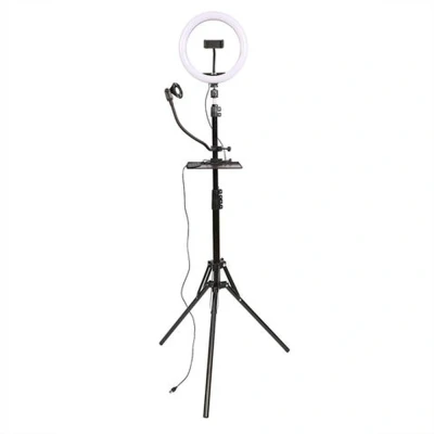 Afbeelding van StudioKing LED Vlog Set SK K190 Met Ringlamp En Microfoonhouder