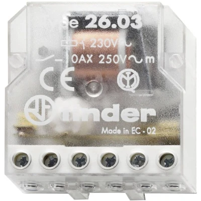 Afbeelding van Finder 26.03.8.024.0000 Stroomstootschakelaar Inbouw 1x NO, NC 24 V/AC 10 A 2500 VA 1 stuk(s)