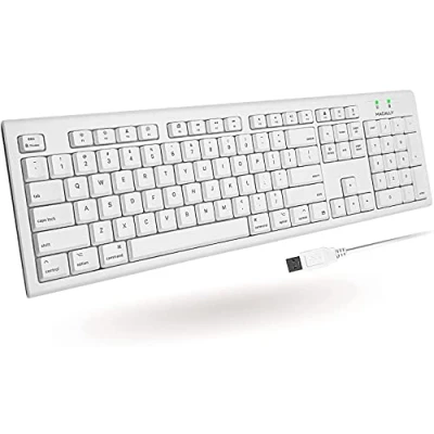 Afbeelding van Macally QKEY Full size bedraad USB A toetsenbord voor Mac Wit US English (QWERTY)