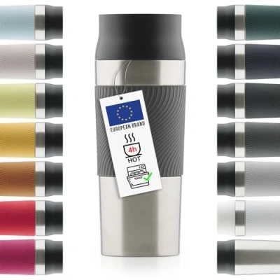 Afbeelding van Blumtal Thermosbeker Classic Lekvrij, BPA Vrij en Vaatwasserbestendig Hoge Kwaliteit Thermosfles met Quick Press Sluiting Travel Mug 350 ml Antraciet