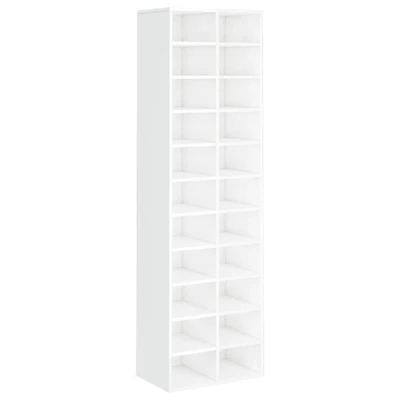 Afbeelding van Schoenenkast 54x34x183 cm spaanplaat hoogglans wit
