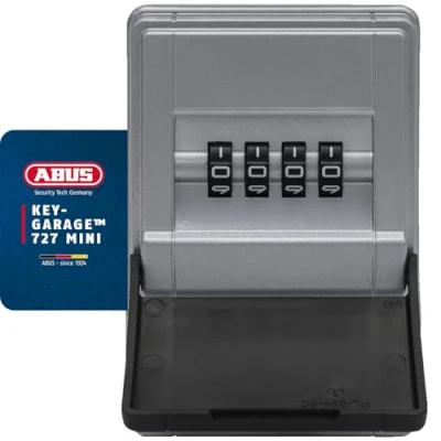 Afbeelding van ABUS KeyGarage™ 727 Mini Sleutelkastje voor aan de muur maximaal 8 sleutels of kleine waardevolle spullen zwart/zilver