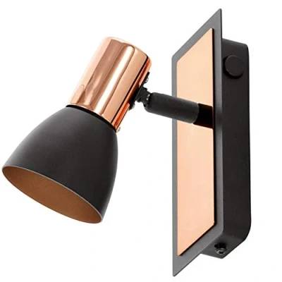 Afbeelding van EGLO BARNHAM Opbouwspot LED 16.5 cm Zwart;Koper