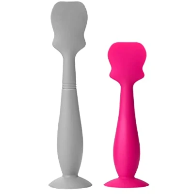 Afbeelding van CUNQN Nappy Rash Cream Applicator, 2 stuks siliconen gezichtsspatels voor baby, medische kwaliteit, flexibel, gemakkelijk schoon te maken, houdt handen schoon, reisformaat, BPA vrij