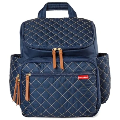 Afbeelding van Skip Hop Baby Girl&#039;s Navy Diaper Backpack: Forma, Multi Function Travel Bag with Changing Pad &amp; Stroller Attachment, 2 Count (Pack of 1)