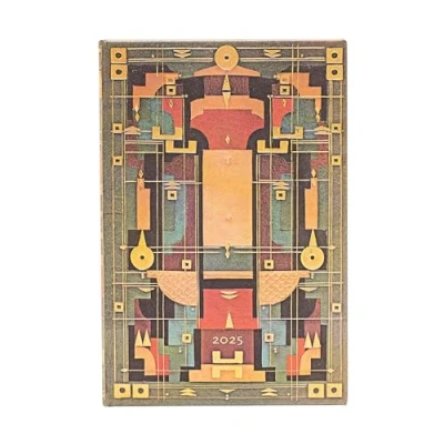 Afbeelding van Lion’s Den (Sybil Pye Bindings) Mini 12 month Verso Hardback Dayplanner 2025 (Elastic Band Closure)